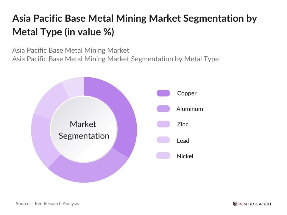 Asia Pacific Base Metal Mining Market Segmentation by Metal Type