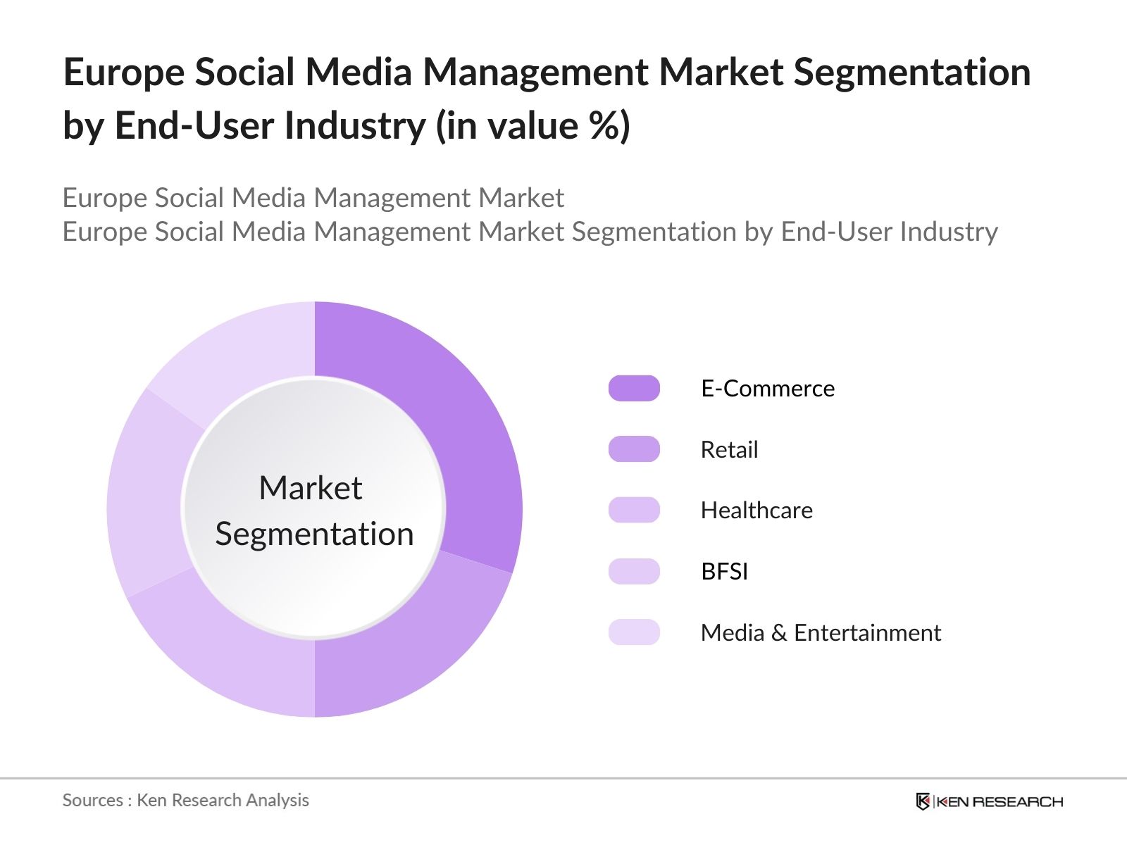 Europe Social Media Management Market segmentation by end user industry