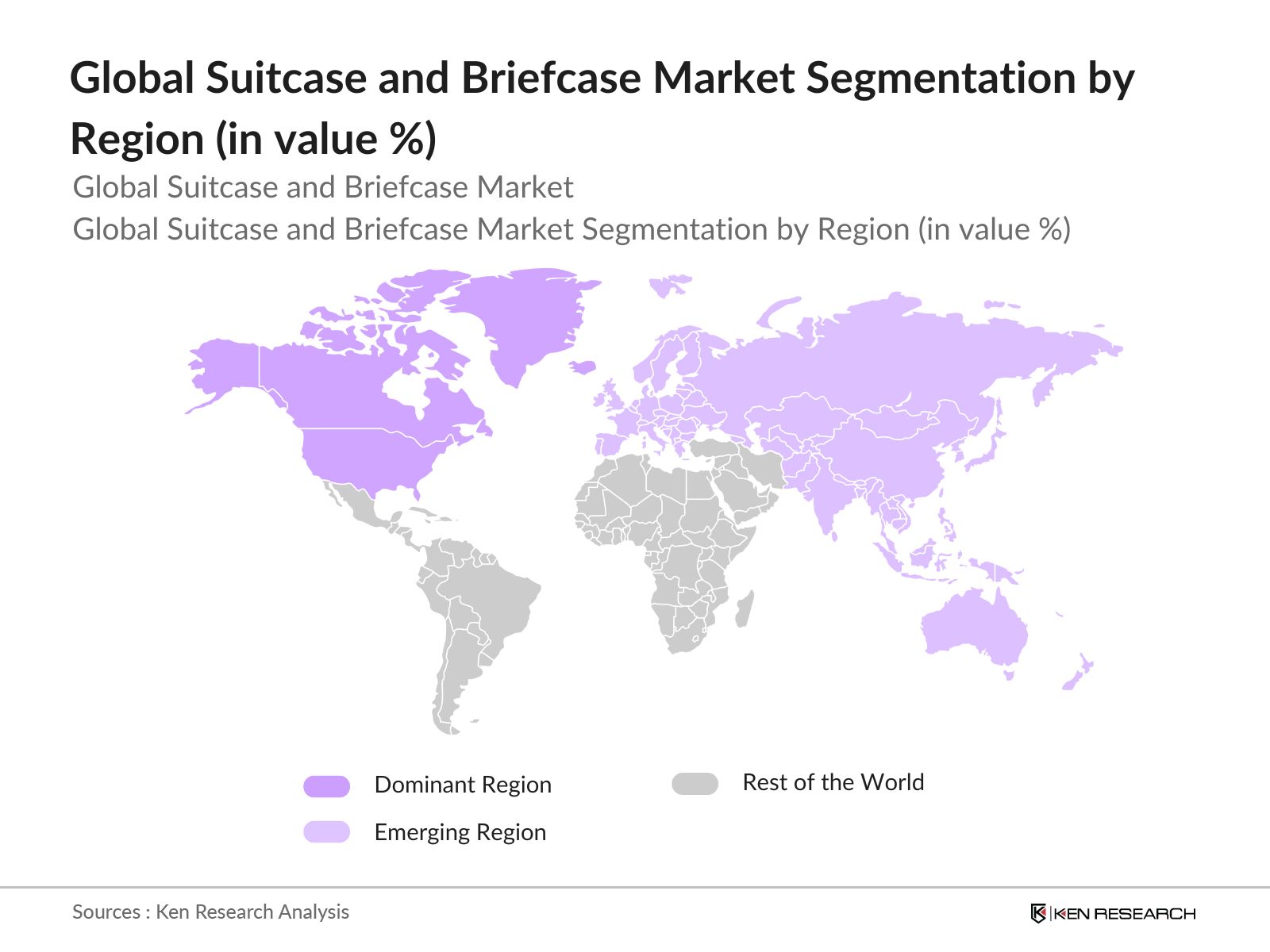 Global Suitcase and Briefcase Market Segmentation by region