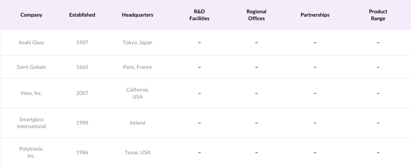 India Smart Glass Market Competitive Landscape