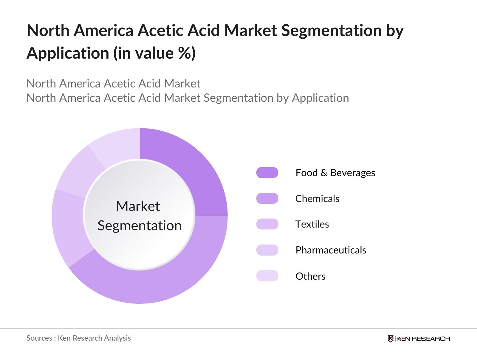north america acetic acid market segmentation by application