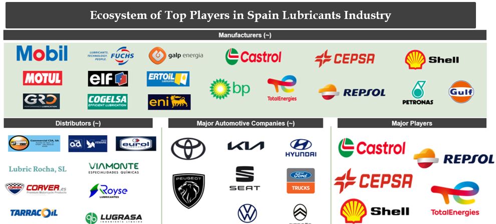 Ecosystem of Top Players in Spain Lubricants Market