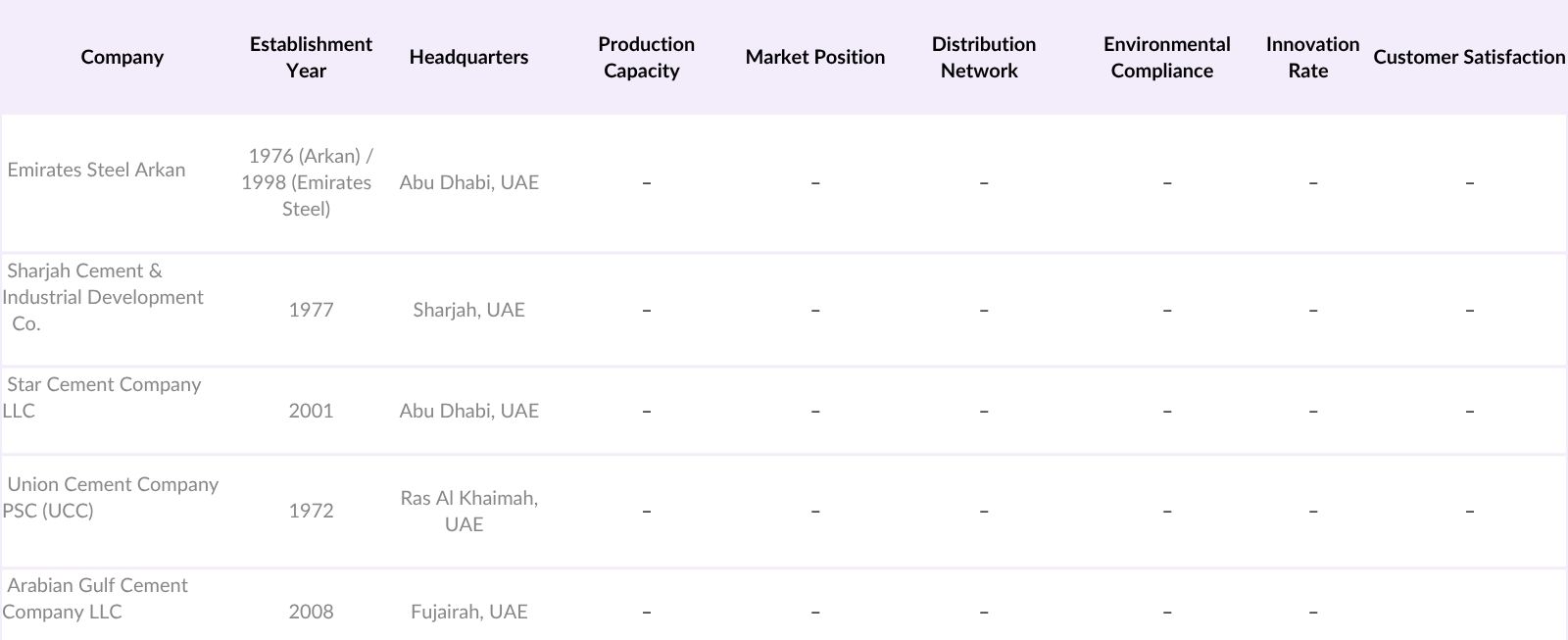 UAE Cement Market Players