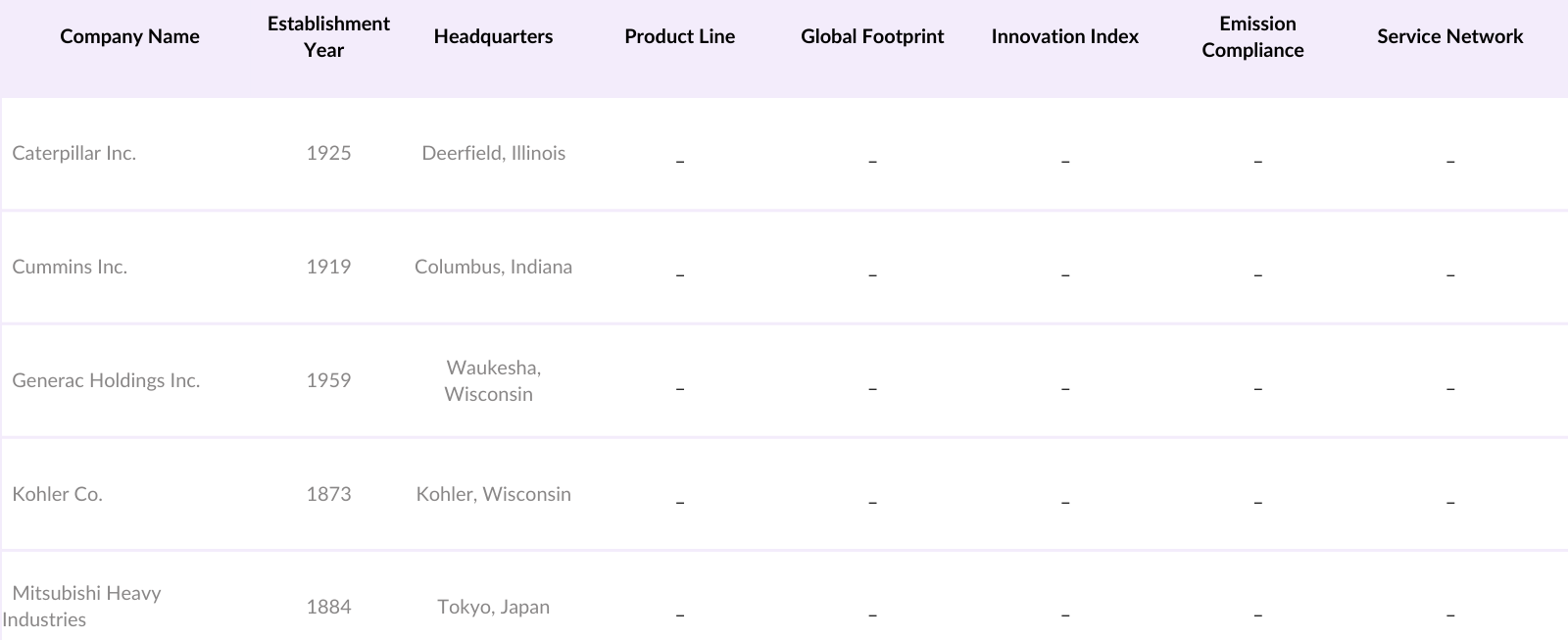 USA Diesel Generator Competitive Landscape