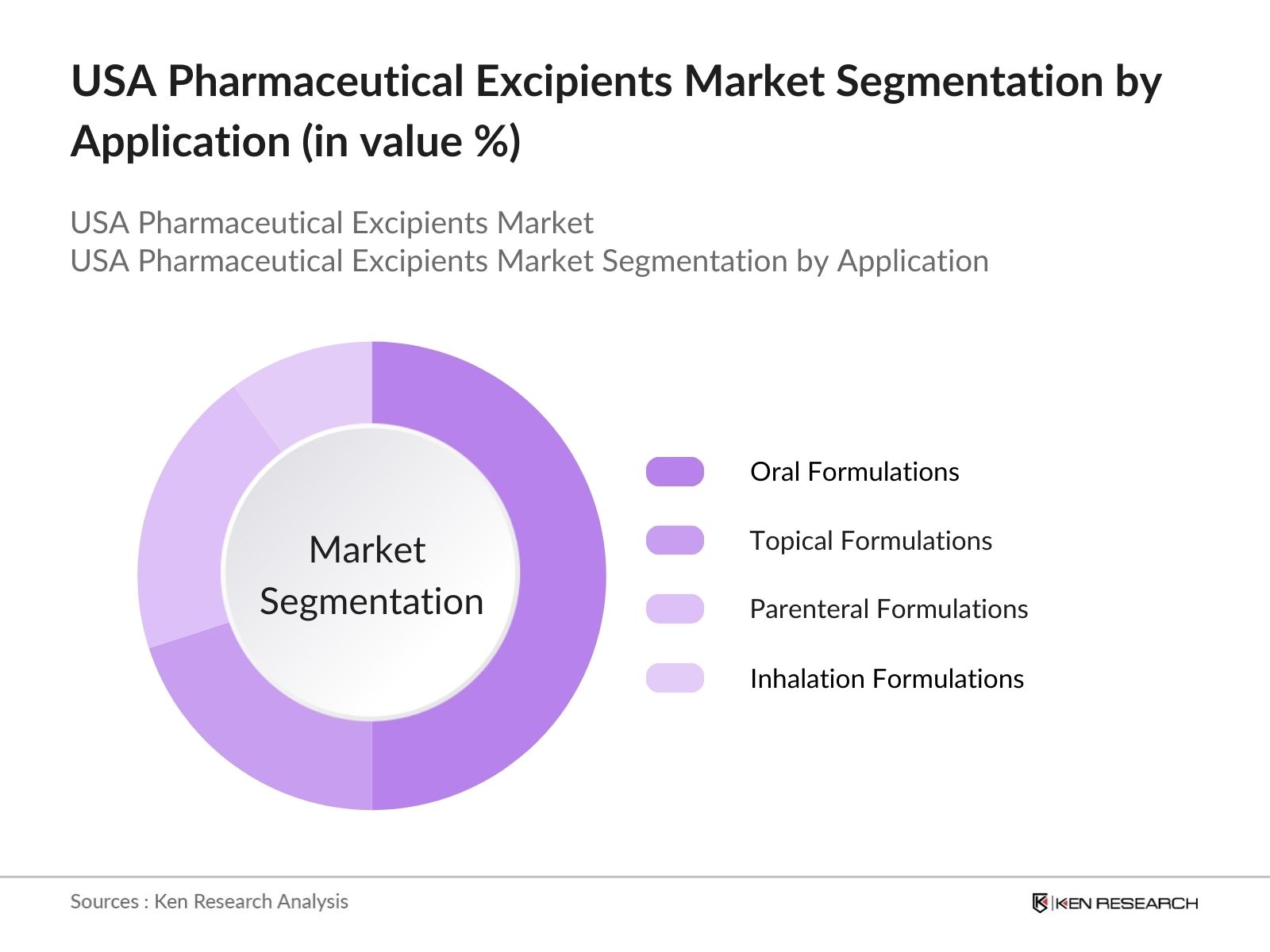 USA Pharmaceutical Excipients Market Segmentation by application