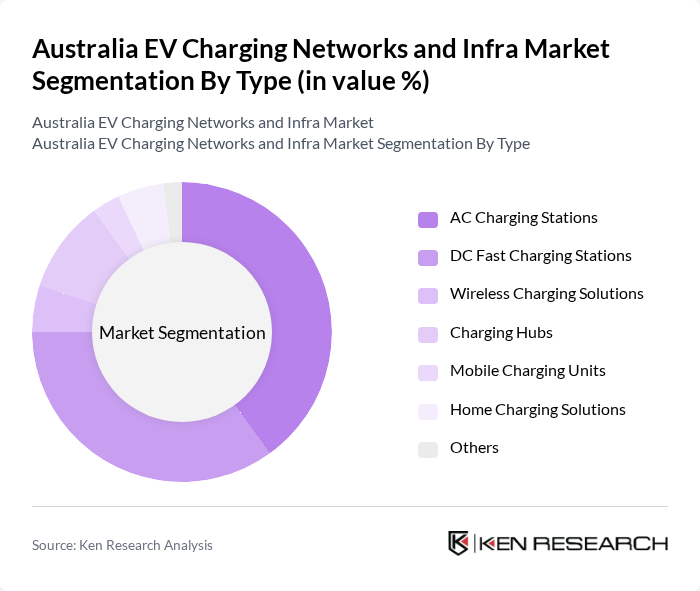 Australia EV Charging Networks and Infra Market segmentation by Type.