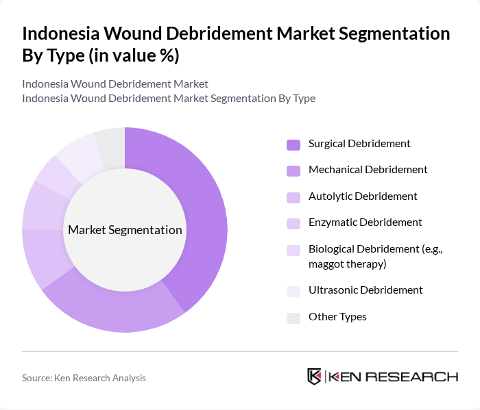 Indonesia Wound Debridement Market segmentation by Type.