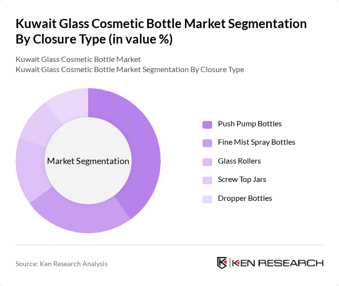 Kuwait Glass Cosmetic Bottle Market segmentation by Closure Type.