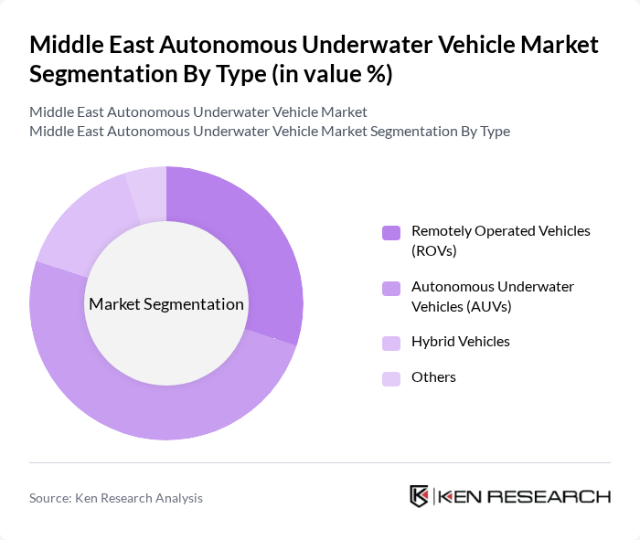 Middle East Autonomous Underwater Vehicle Market segmentation by Type. Middle East Autonomous Underwater Vehicle Market segmentation by Type.