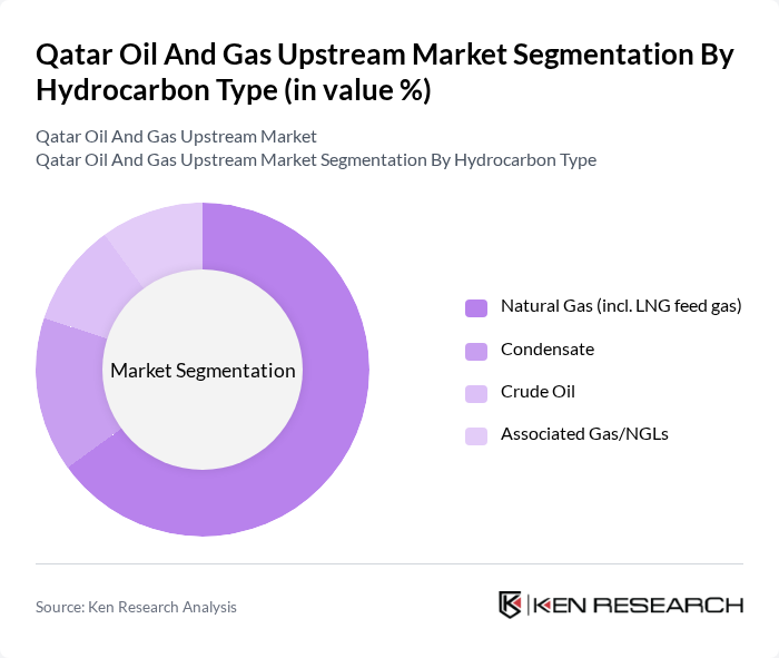Qatar Oil And Gas Upstream Market segmentation by Hydrocarbon Type.