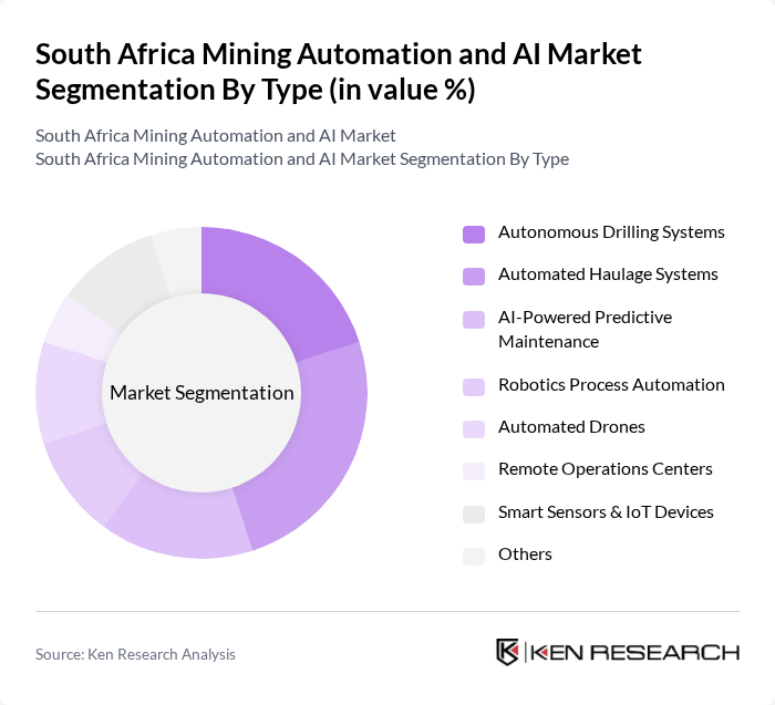 South Africa Mining Automation and AI Market segmentation by Type.