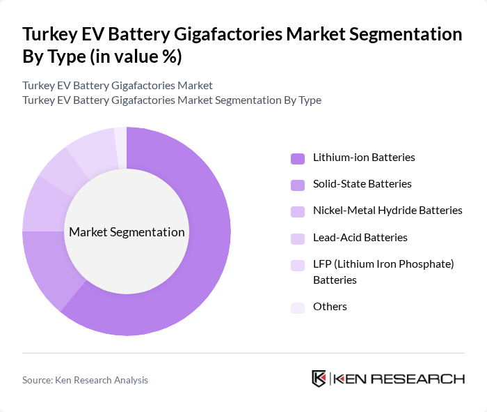 Turkey EV Battery Gigafactories Market segmentation by Type. Turkey EV Battery Gigafactories Market segmentation by Type.