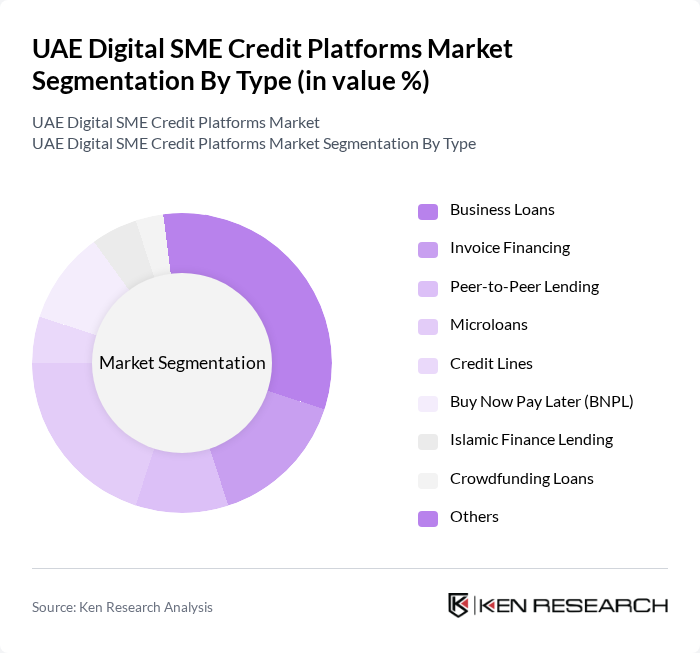 UAE Digital SME Credit Platforms Market segmentation by Type. UAE Digital SME Credit Platforms Market segmentation by Type.
