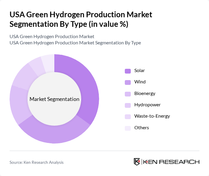 USA Green Hydrogen Production Market segmentation by Type.