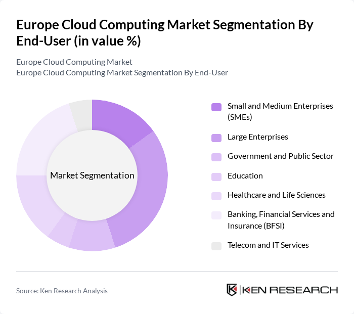Europe Cloud Computing Market segmentation by End-User. Europe Cloud Computing Market segmentation by End-User.