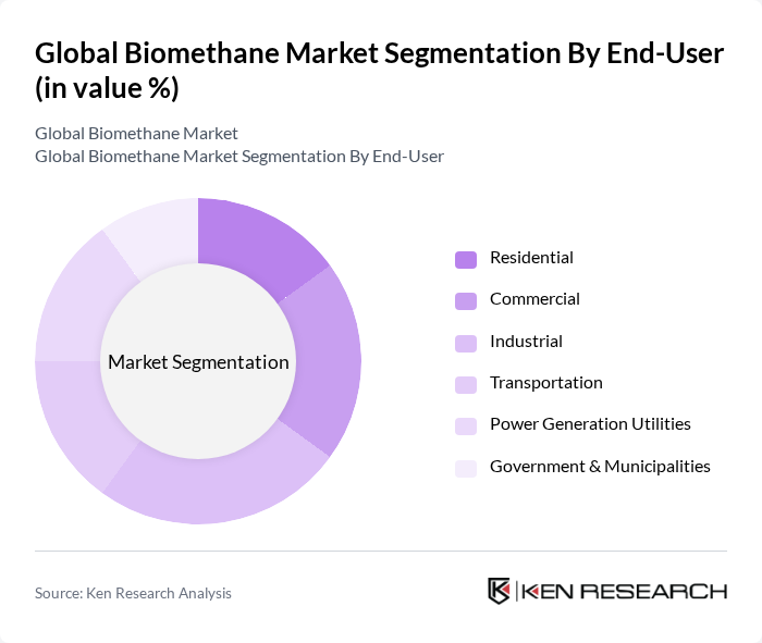 Global Biomethane Market segmentation by End-User.