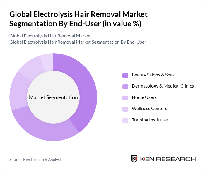 Global Electrolysis Hair Removal Market segmentation by End-User. Global Electrolysis Hair Removal Market segmentation by End-User.