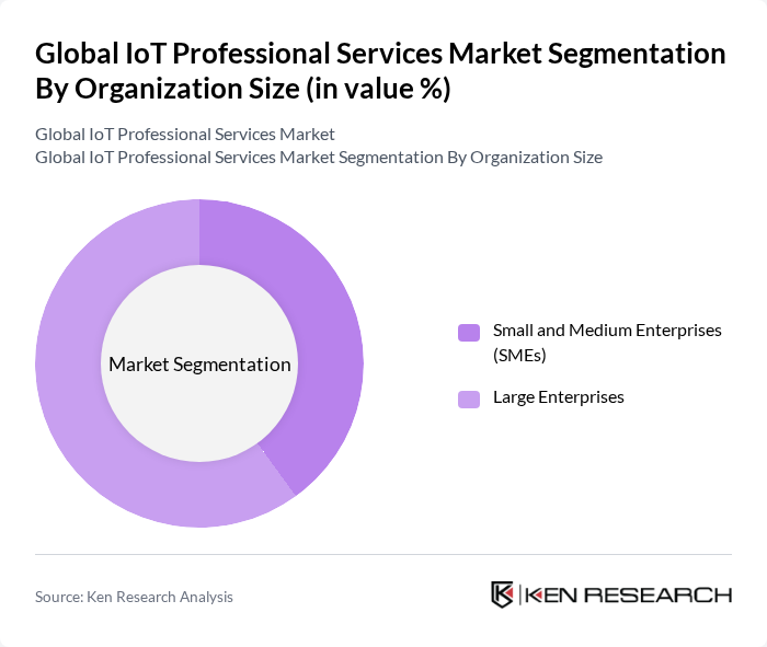 Global IoT Professional Services Market segmentation by Organization Size.