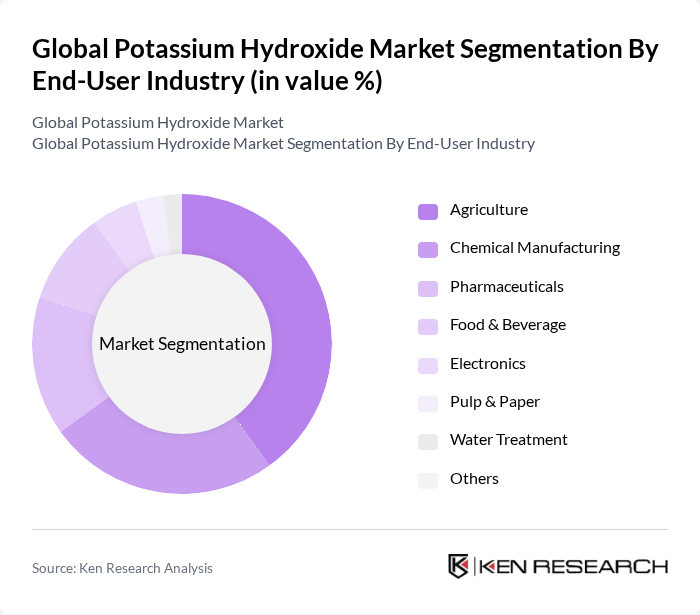 Global Potassium Hydroxide Market segmentation by End-User Industry.