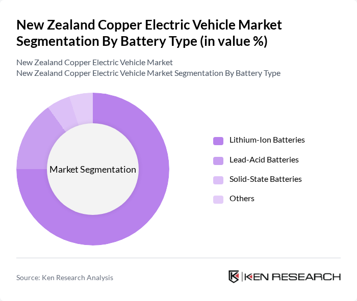 New Zealand Copper Electric Vehicle Market segmentation by Battery Type.