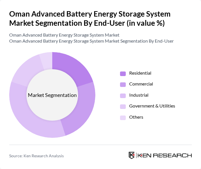 Oman Advanced Battery Energy Storage System Market segmentation by End-User. Oman Advanced Battery Energy Storage System Market segmentation by End-User.