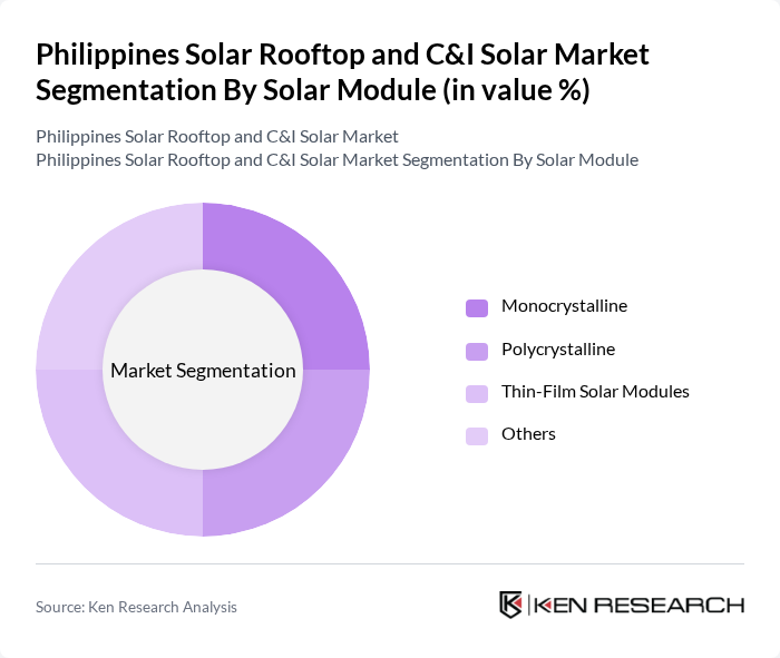 Philippines Solar Rooftop and C&I Solar Market segmentation by Solar Module.