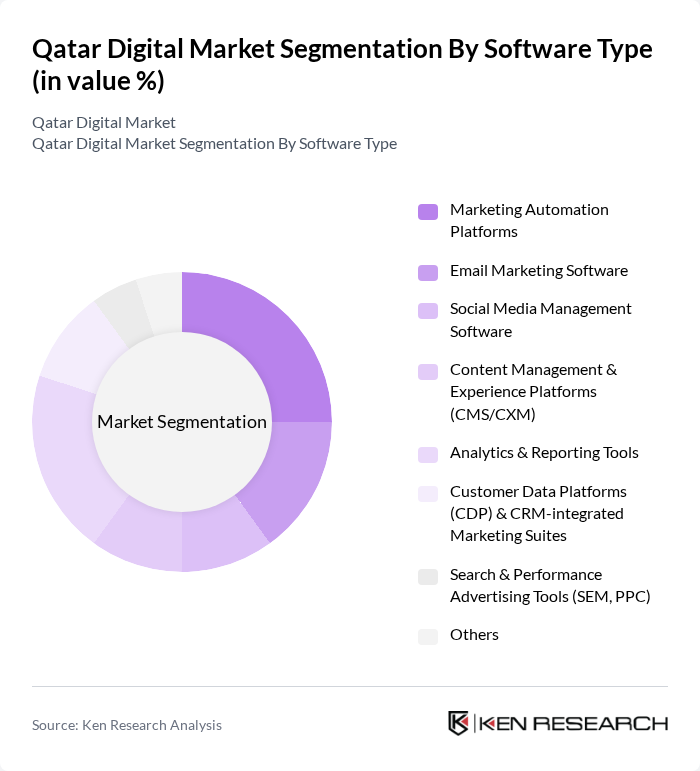 Qatar Digital Market segmentation by Software Type.