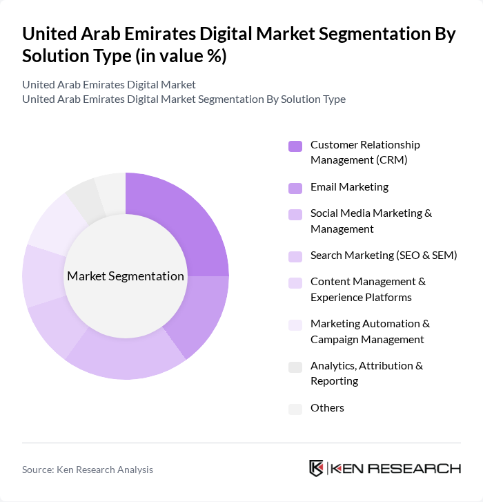 United Arab Emirates Digital Market segmentation by Solution Type. United Arab Emirates Digital Market segmentation by Solution Type.