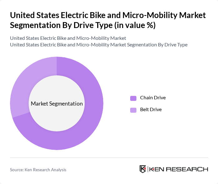 United States Electric Bike and Micro-Mobility Market segmentation by Drive Type.